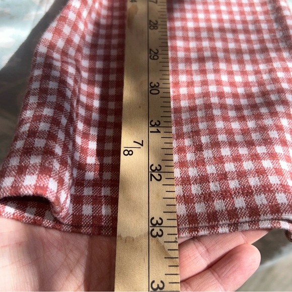 BaeVely Orange/Brown Plaid Flare pants size small - Picture 7 of 8